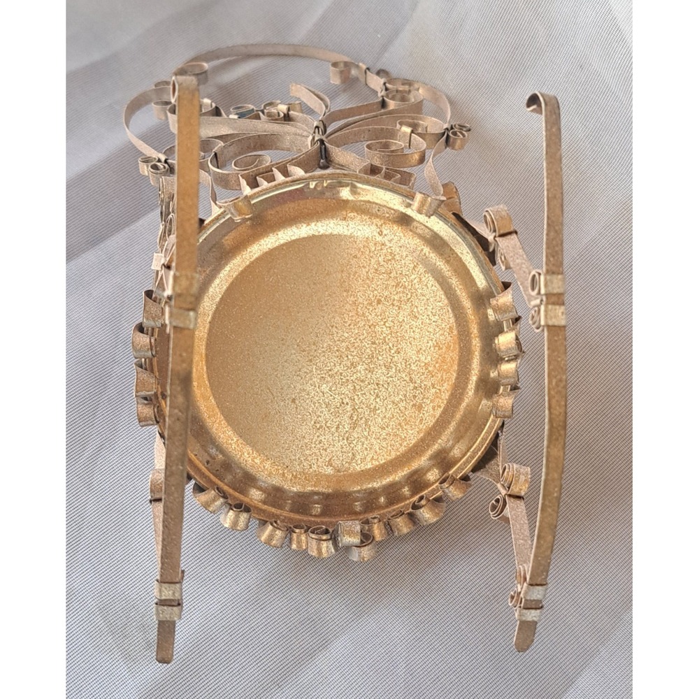 Folk Art Chair Soda Pop Tin Can Pin Cushion Scroll Quill Work Doll Chair - Picture 6 of 8